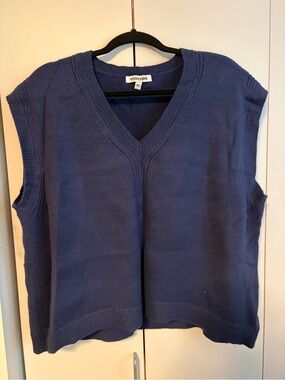 Vigoss Deep Blue V-Neck Knit Sweater Vest